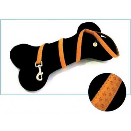 Kožené vodítka pre psov Kožené vodítko oranžové 1x120cm