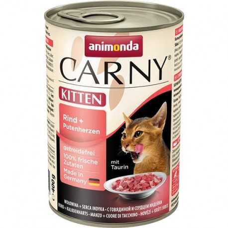 Krmivo pre mačky ANIMONDA CARNY KITTEN hovädzie + morčacie srdce 400g
